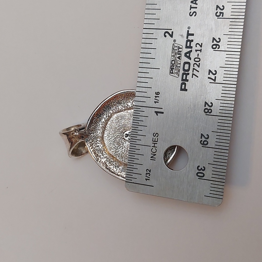 Premier Designs Eclipse Faux Hematite Cabochon Antiqued Silver Plated Pendant - Picture 5 of 5